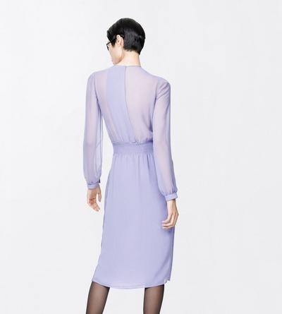 TOM FORD POLYESTER PERVINCA CHIFFON MICRO PLISS&Eacute; DRESS