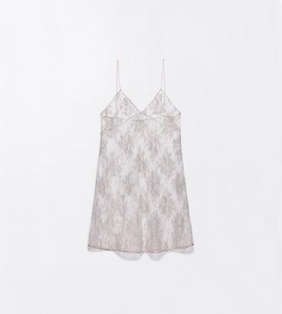 FLORAL LAME LACE COCKTAIL LACE SLIP DRESS