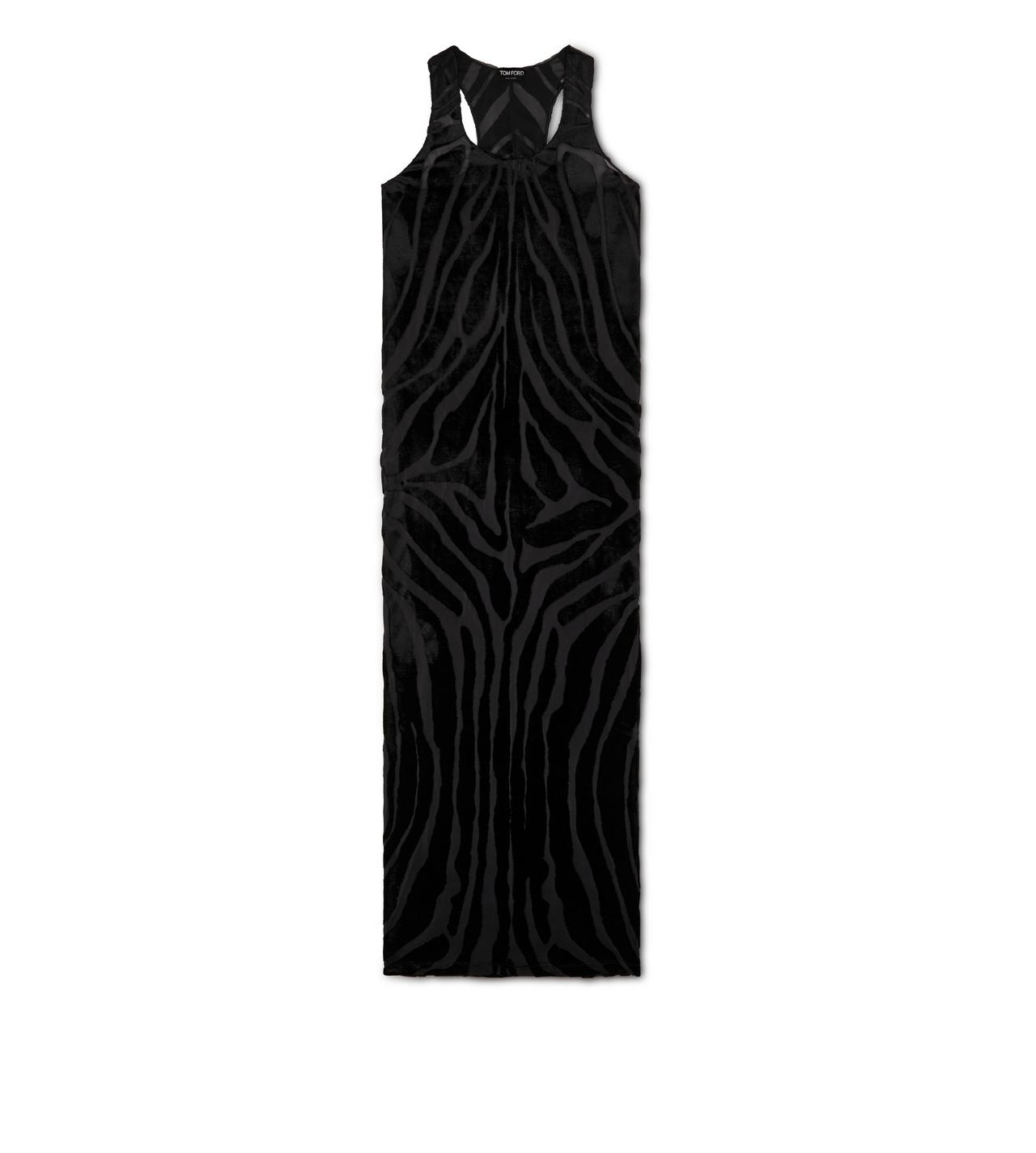 VELOUR ZEBRA JACQUARD TANK DRESS image number 0