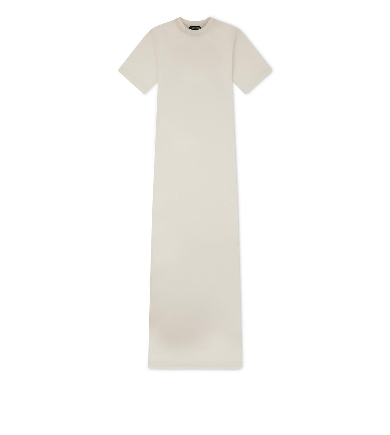 White silk 2025 t shirt dress