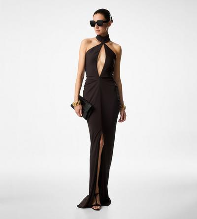 SABLE' JERSEY HALTERNECK EVENING DRESS image number 1