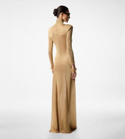 VISCOSE JERSEY TURTLENECK EVENING DRESS image number 2