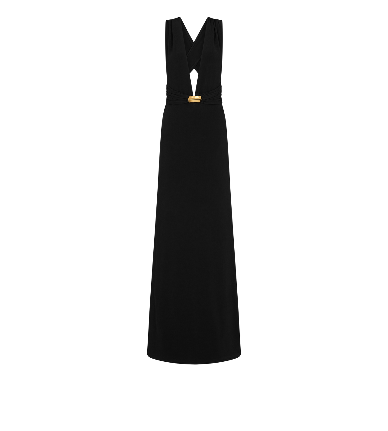 PLUNGING V-NECK JERSEY EVENING DRESS image number 0