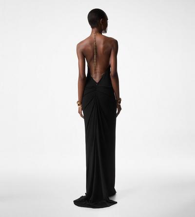 HALTERNECK JERSEY EVENING DRESS image number 3