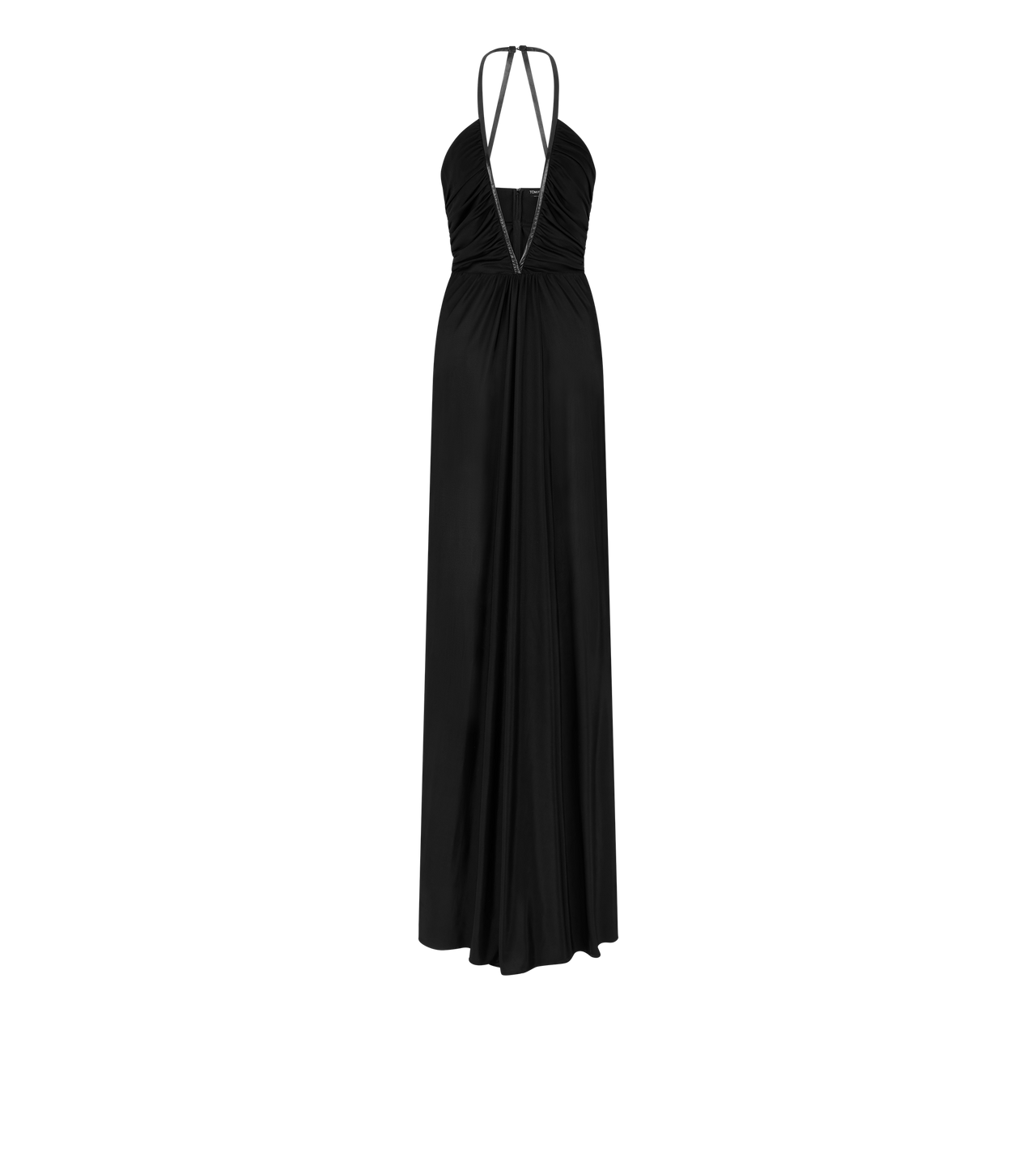 STRETCH JERSEY DEEP V-NECK EVENING DRESS image number 0