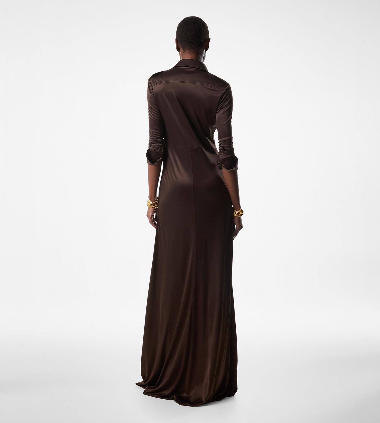 SHIMMERY JERSEY LONG SHIRT DRESS image number 2