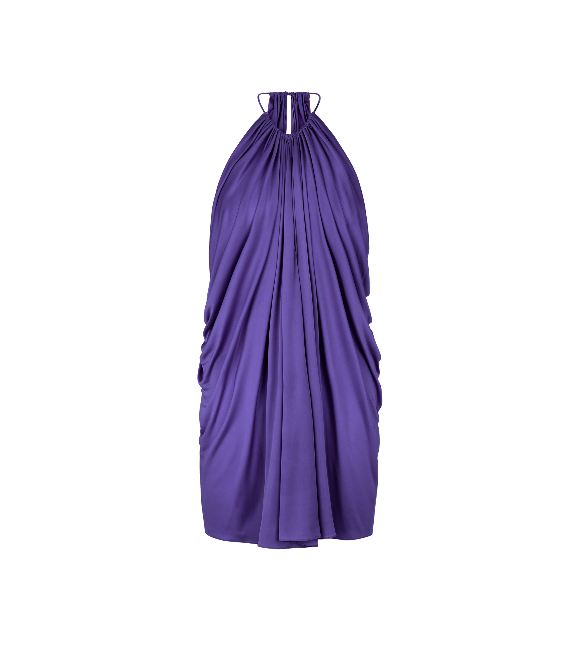 LIGHT LUSTROUS JERSEY HALTERNECK COCKTAIL DRESS
