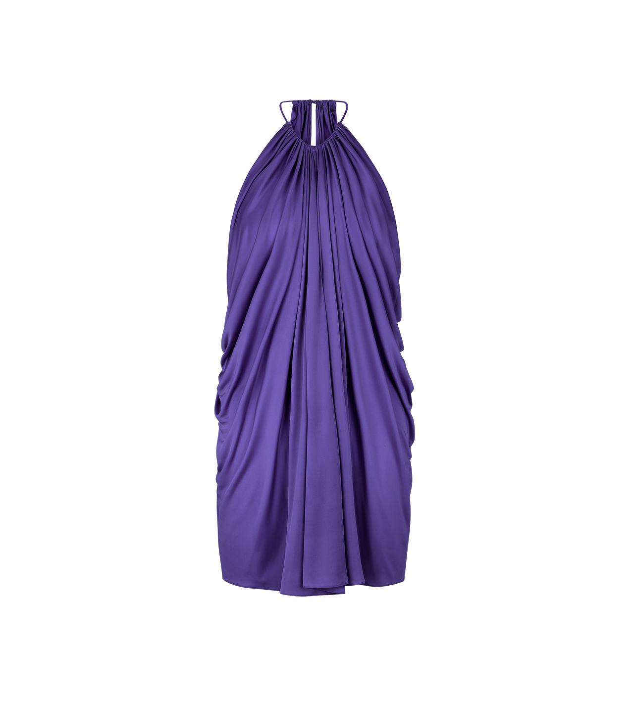 LIGHT LUSTROUS JERSEY HALTERNECK COCKTAIL DRESS image number 0