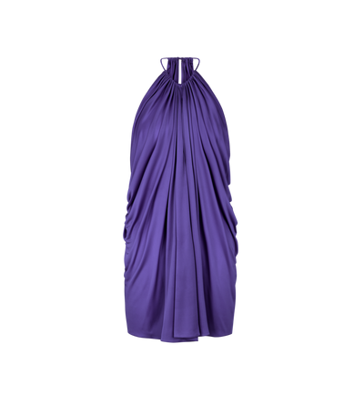 LIGHT LUSTROUS JERSEY HALTERNECK COCKTAIL DRESS image number 0