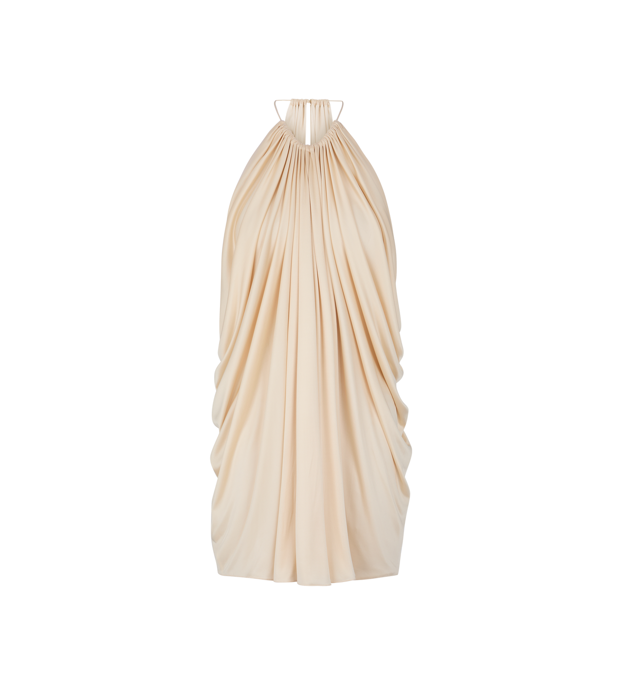 LIGHT LUSTROUS JERSEY HALTERNECK COCKTAIL DRESS image number 0