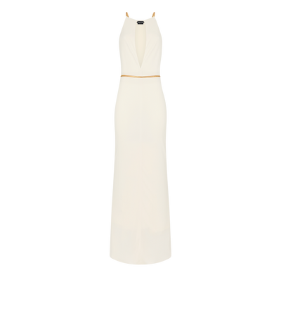 SLEEVELESS EVENING DRESS WITH CUT OUTS