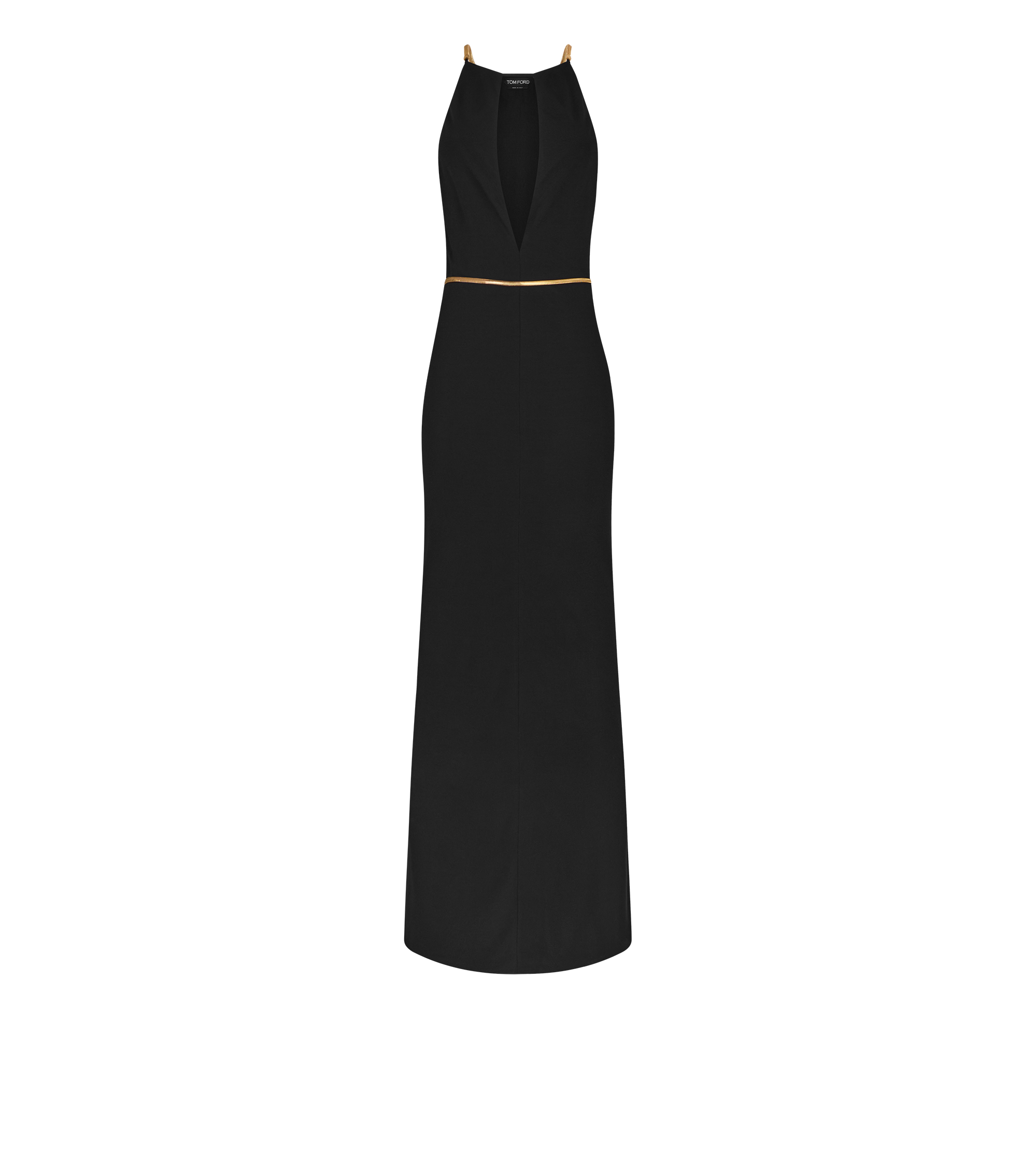SLEEVELESS EVENING DRESS WITH CUT OUTS