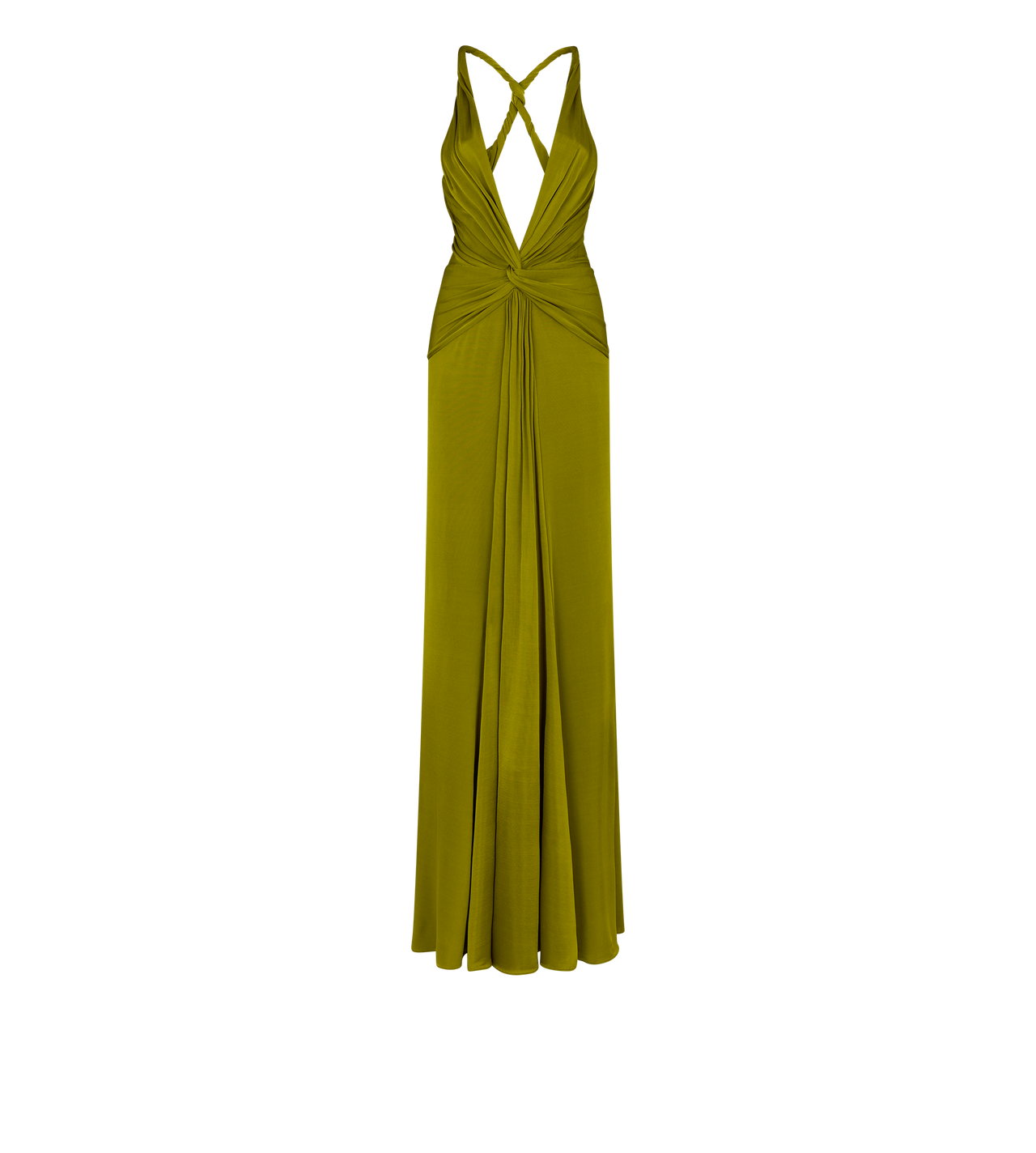 V-NECK CRISS-CROSS EVENING DRESS image number 0