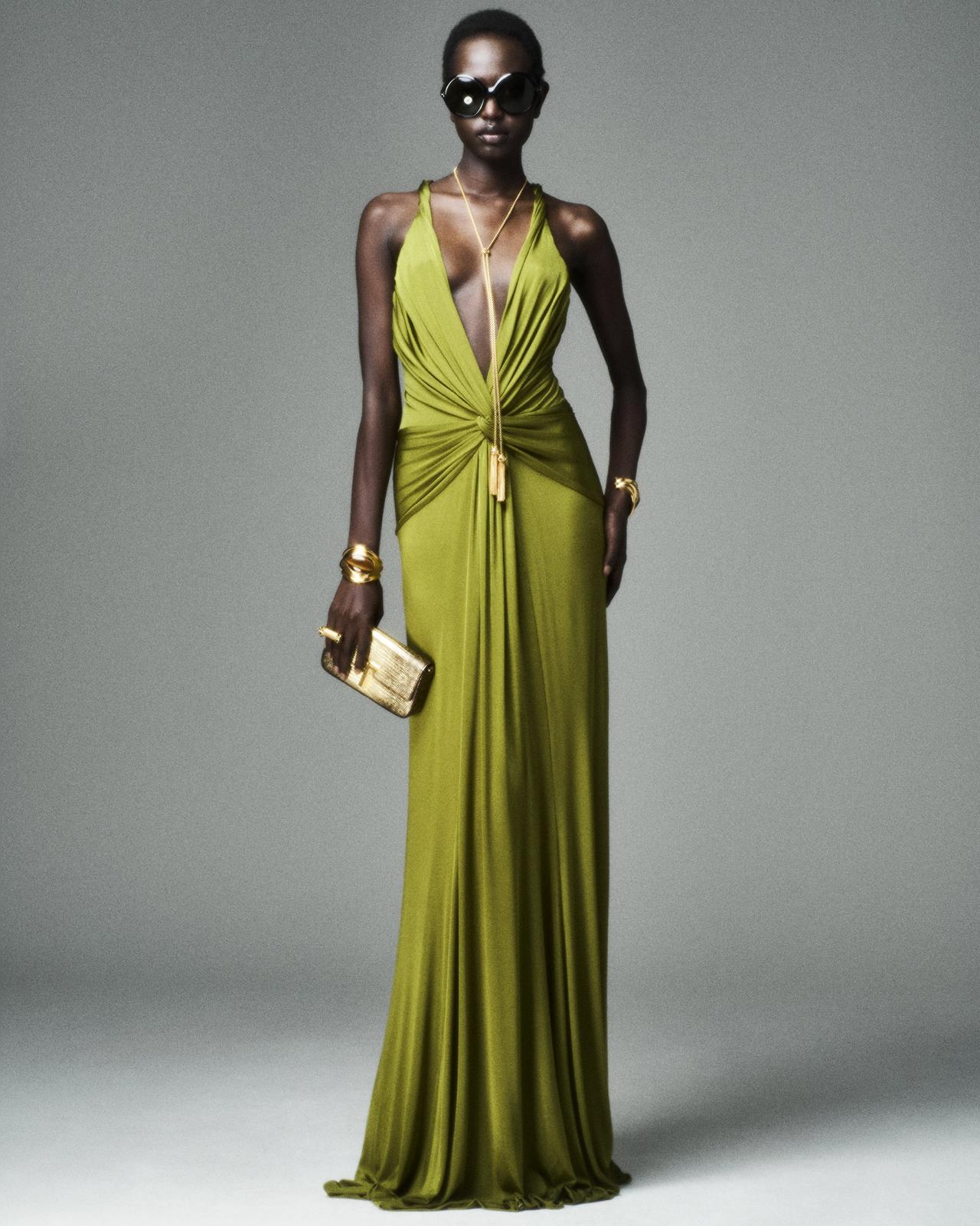 V-NECK CRISS-CROSS EVENING DRESS image number 4