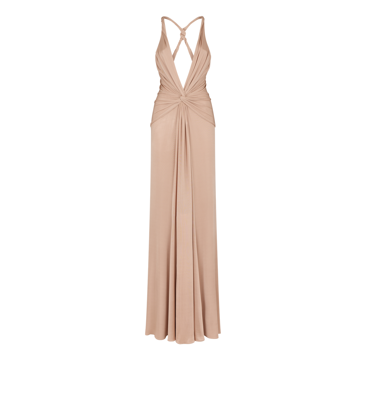 V-NECK CRISS-CROSS EVENING DRESS image number 0