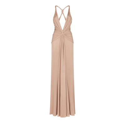 V-NECK CRISS-CROSS EVENING DRESS image number 0