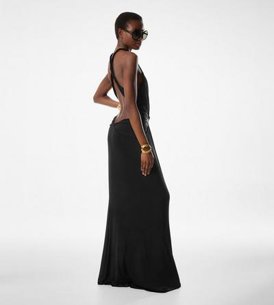 V-NECK CRISS-CROSS EVENING DRESS image number 3