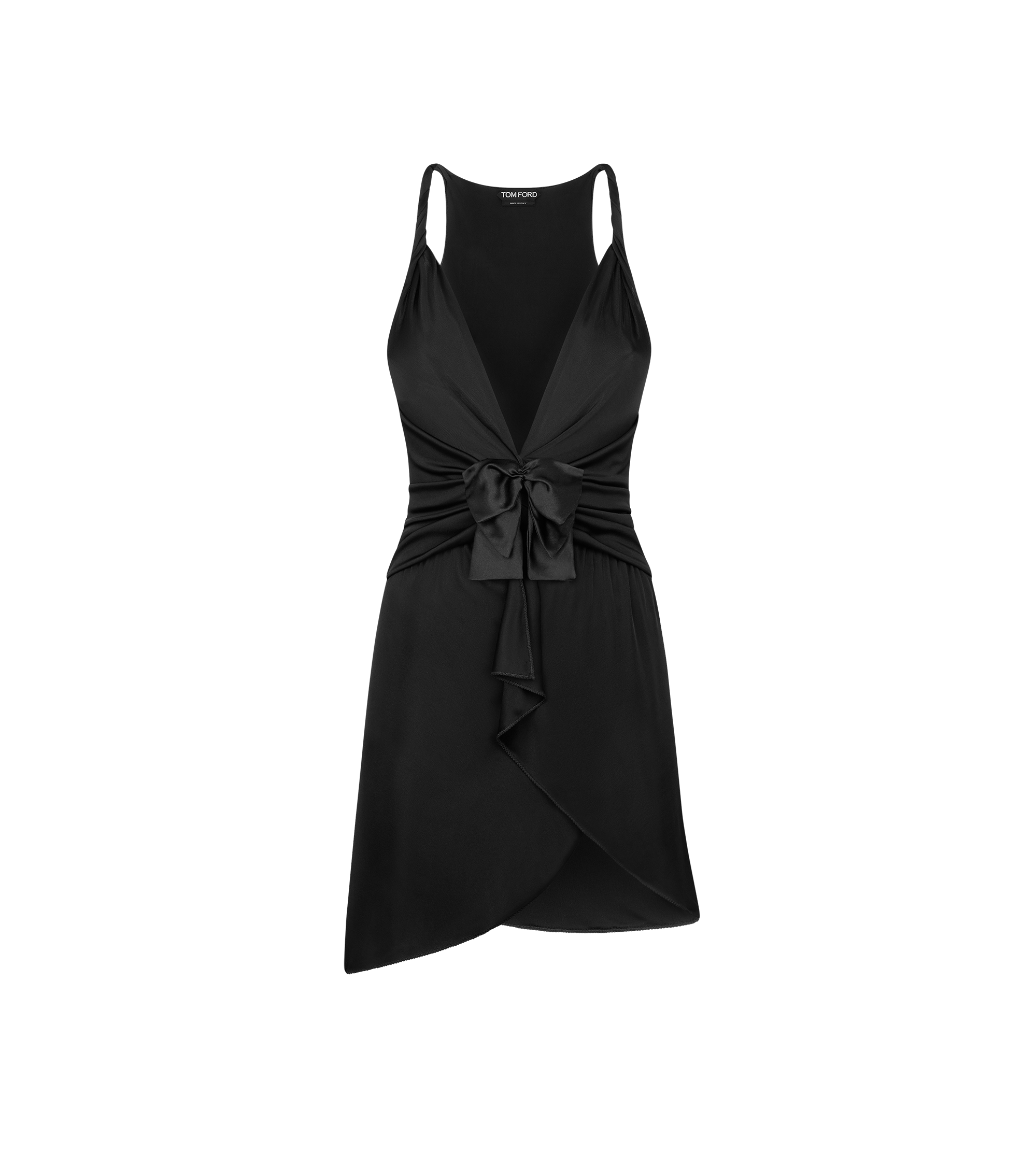 V-NECK GATHERED COCKTAIL DRESS | Tom Ford Fashion