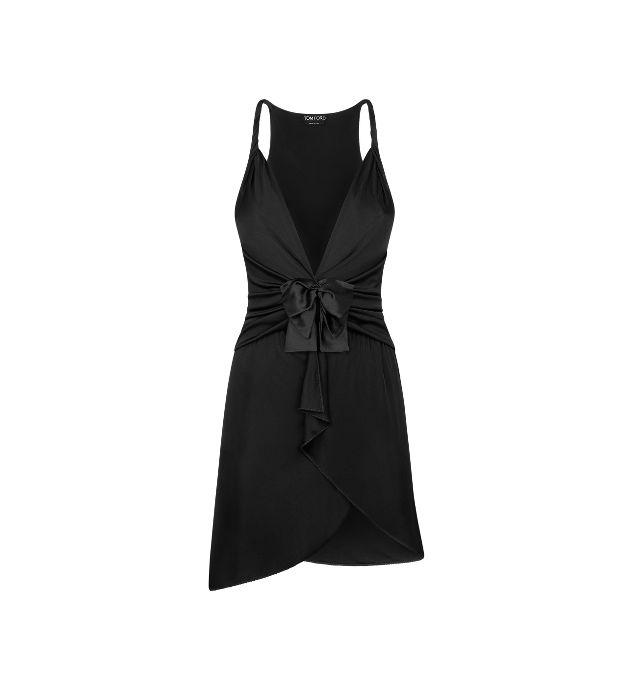 V-NECK GATHERED COCKTAIL DRESS image number 0