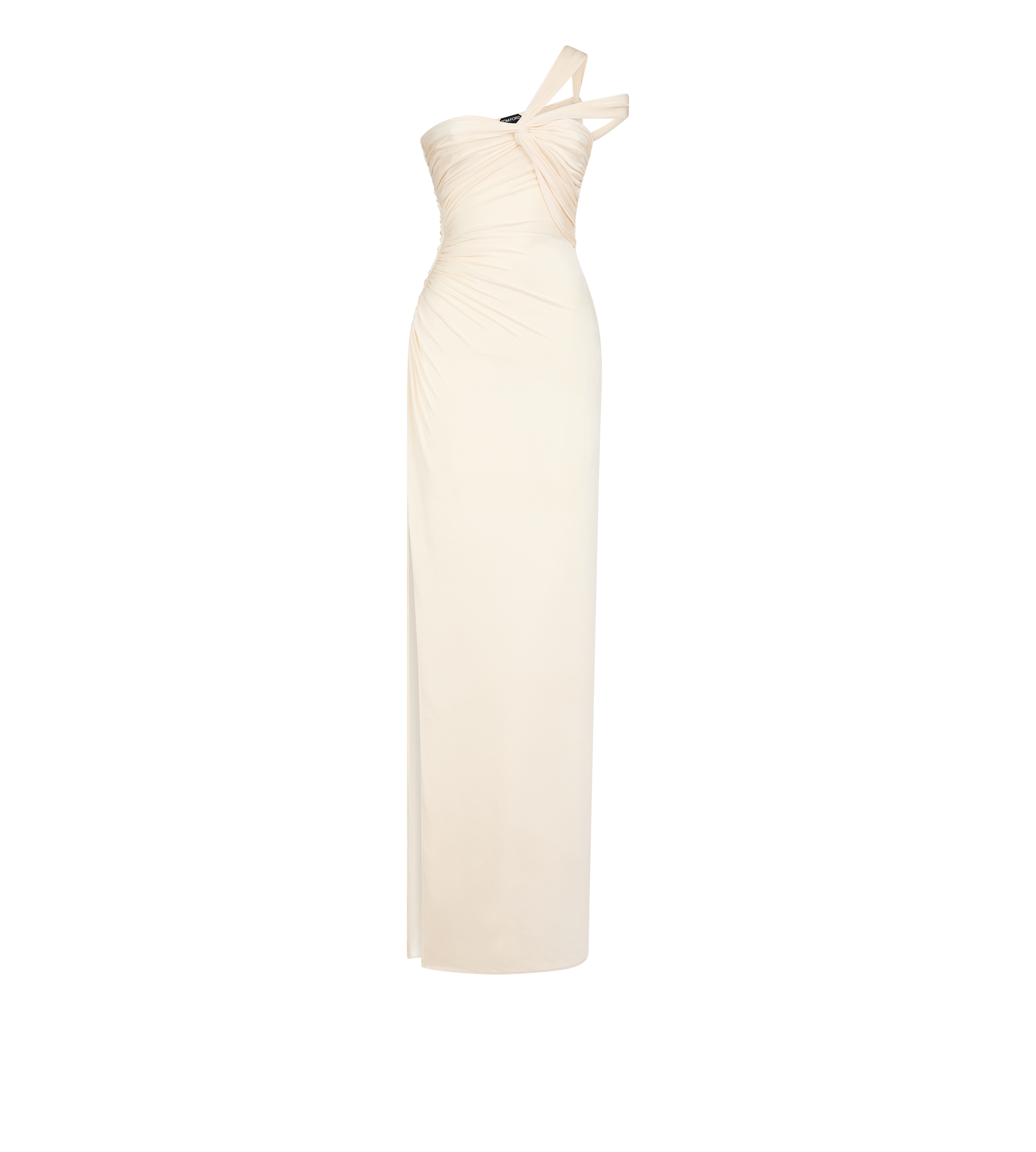 ONE SHOULDER TWIST FRONT EVENING DRESS
