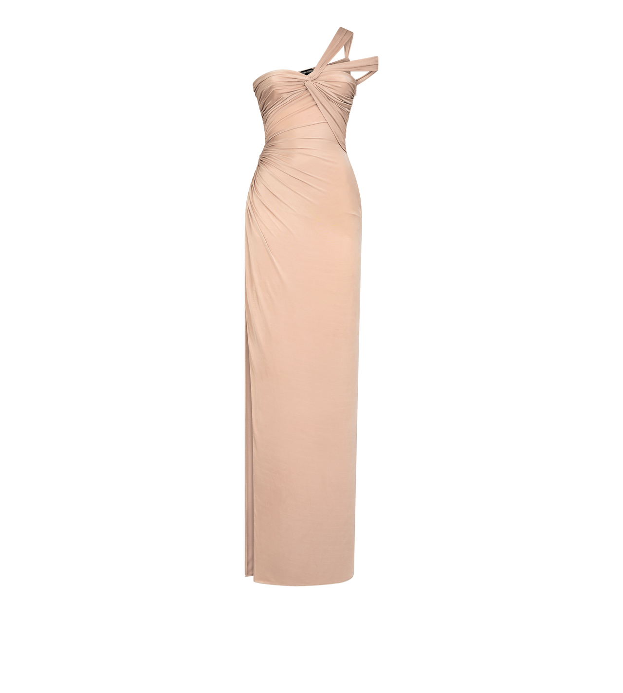 ONE SHOULDER TWIST FRONT EVENING DRESS image number 0