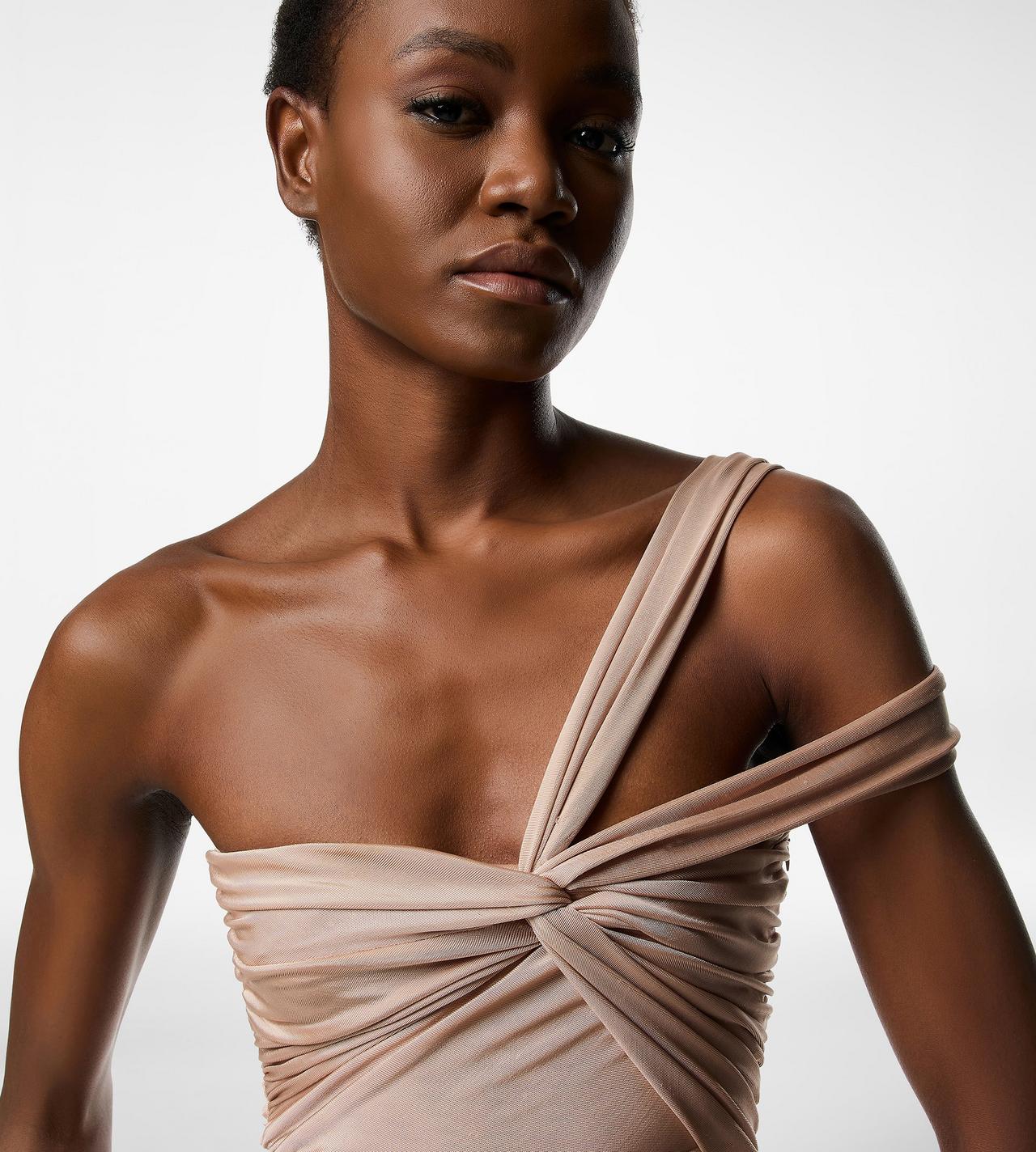 ONE SHOULDER TWIST FRONT EVENING DRESS image number 1