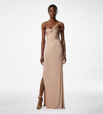 ONE SHOULDER TWIST FRONT EVENING DRESS image number 2