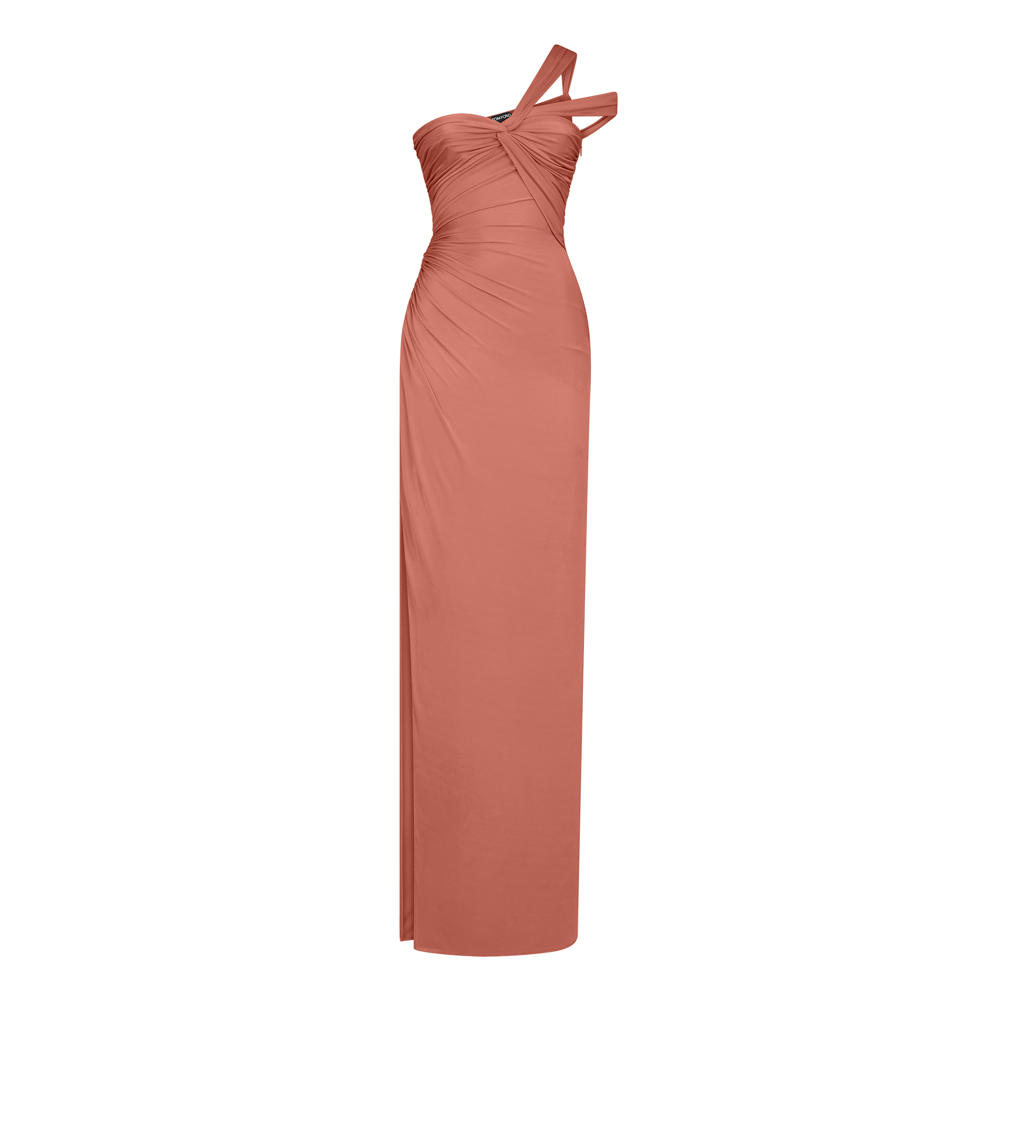 ONE SHOULDER TWIST FRONT EVENING DRESS