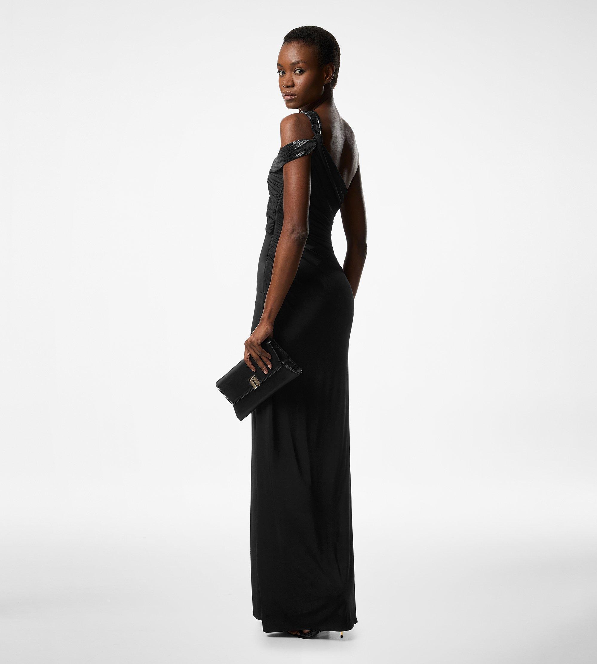 ONE SHOULDER TWIST FRONT EVENING DRESS | Tom Ford Fashion