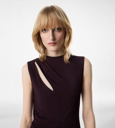 COCKTAIL DRESS WITH CUT OUT AND SCARF DETAIL image number 1