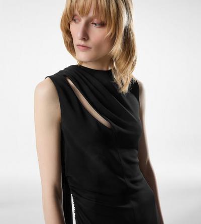 COCKTAIL DRESS WITH CUT OUT AND SCARF DETAIL image number 1