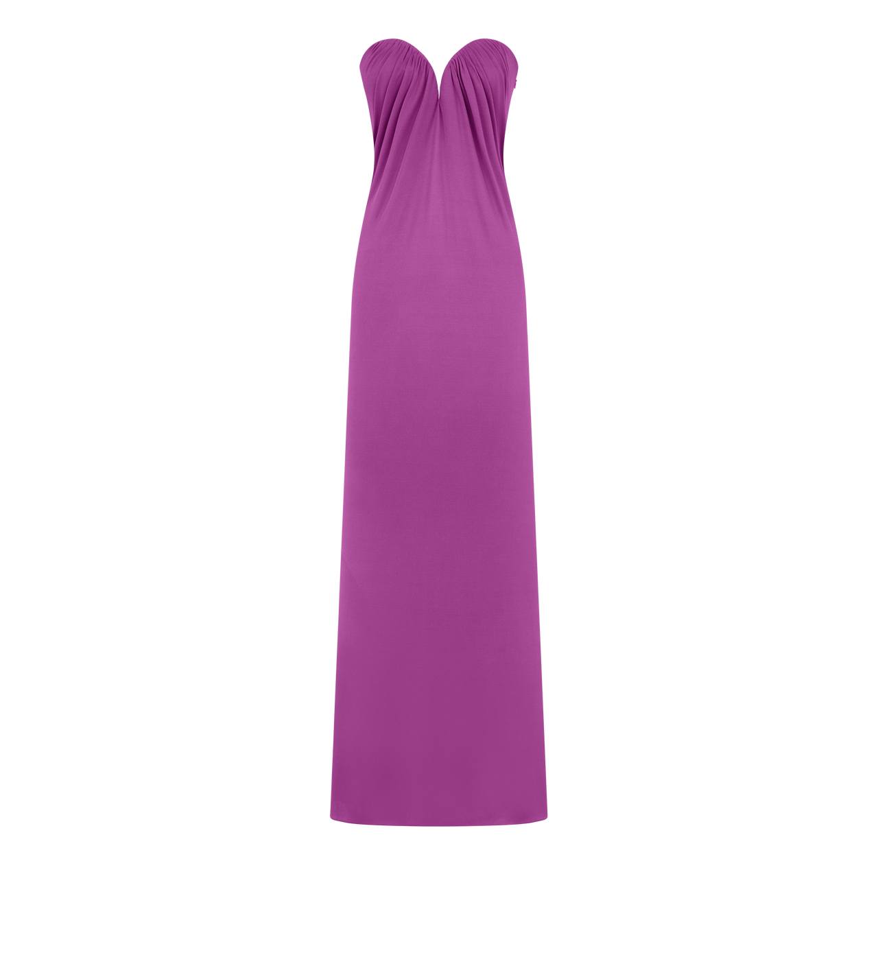 STRAPLESS DRAPED EVENING DRESS image number 0