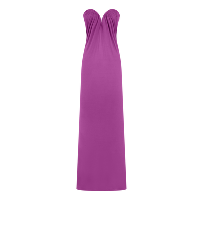 STRAPLESS DRAPED EVENING DRESS image number 0