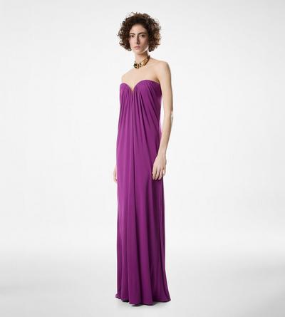 STRAPLESS DRAPED EVENING DRESS image number 2
