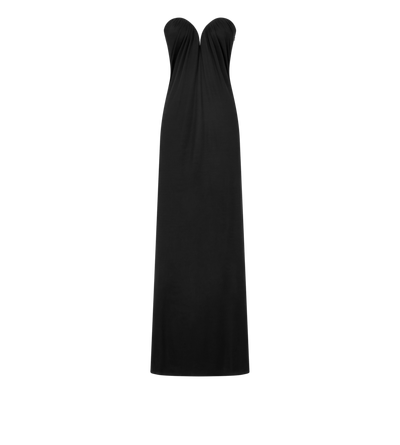 STRAPLESS DRAPED EVENING DRESS image number 0