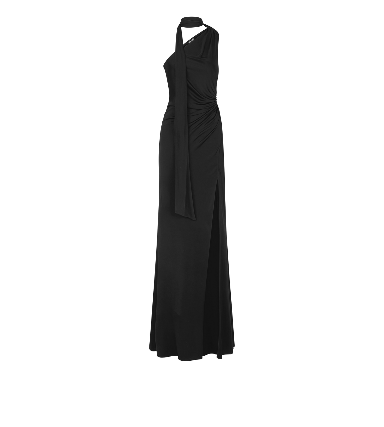 ONE SHOULDER EVENING DRESS WITH SCARF DETAIL image number 0