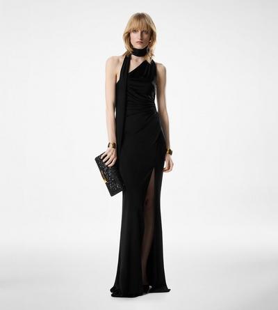 ONE SHOULDER EVENING DRESS WITH SCARF DETAIL image number 2