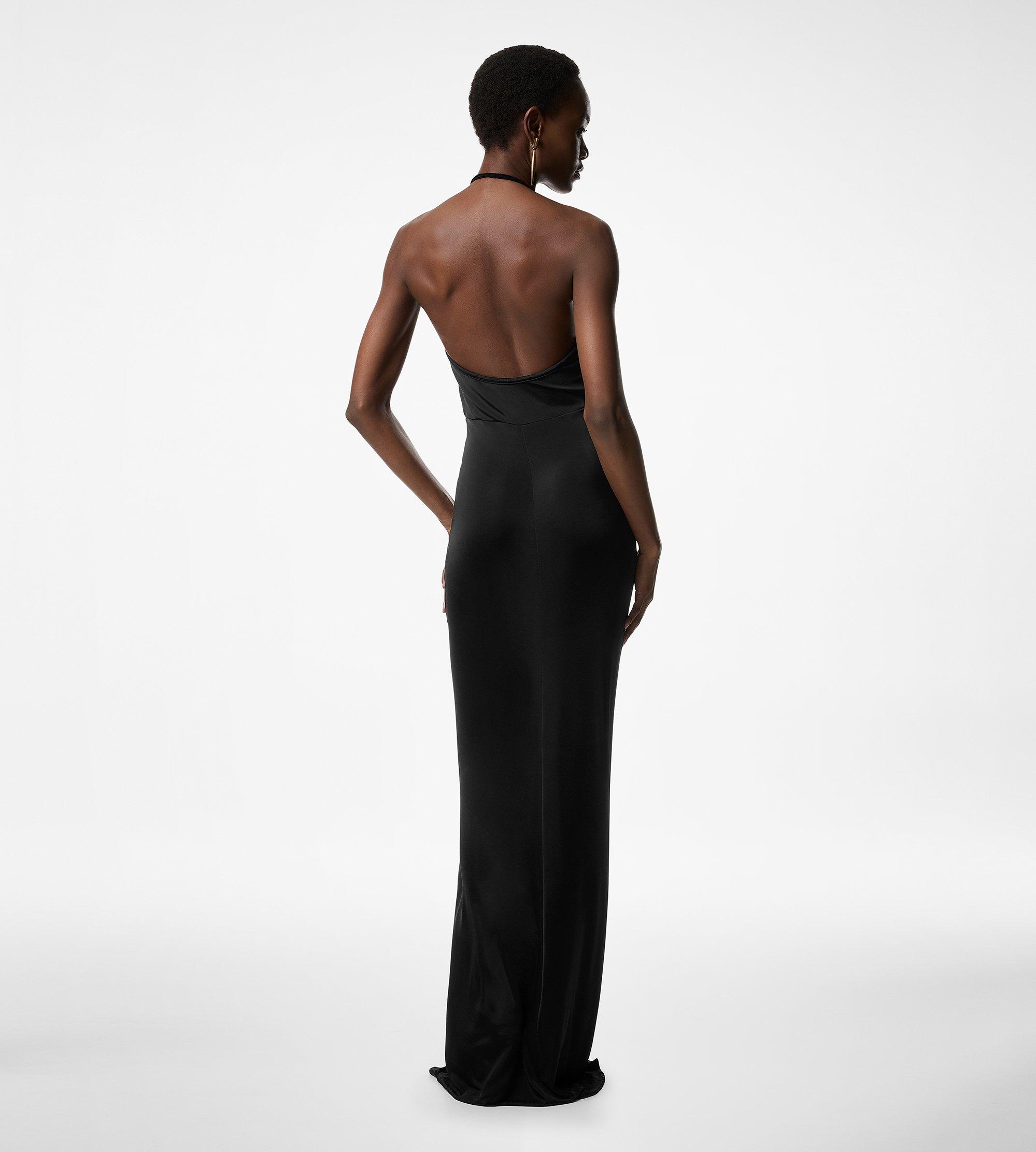 V-NECK EVENING DRESS WITH DRAPED WATERFALL DETAIL | Tom Ford
