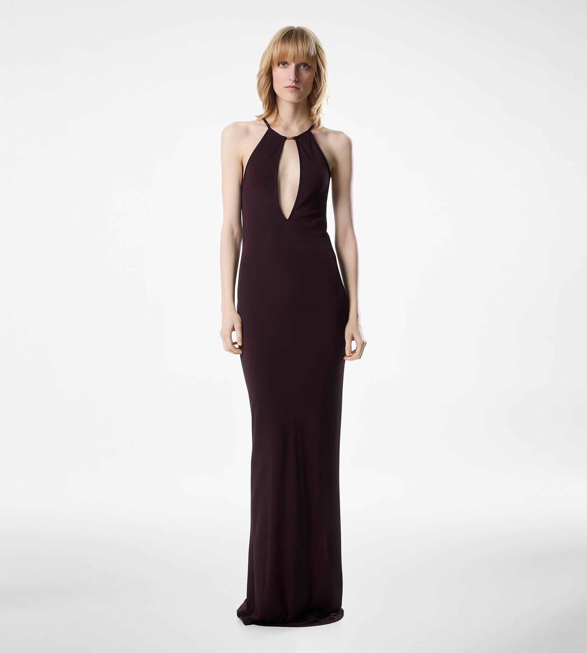 HALTERNECK EVENING DRESS WITH CUT OUT
