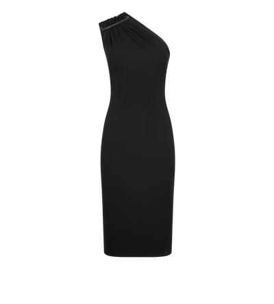 TOM FORD EMBROIDERY BLACK ONE SHOULDER COCKTAIL DRESS