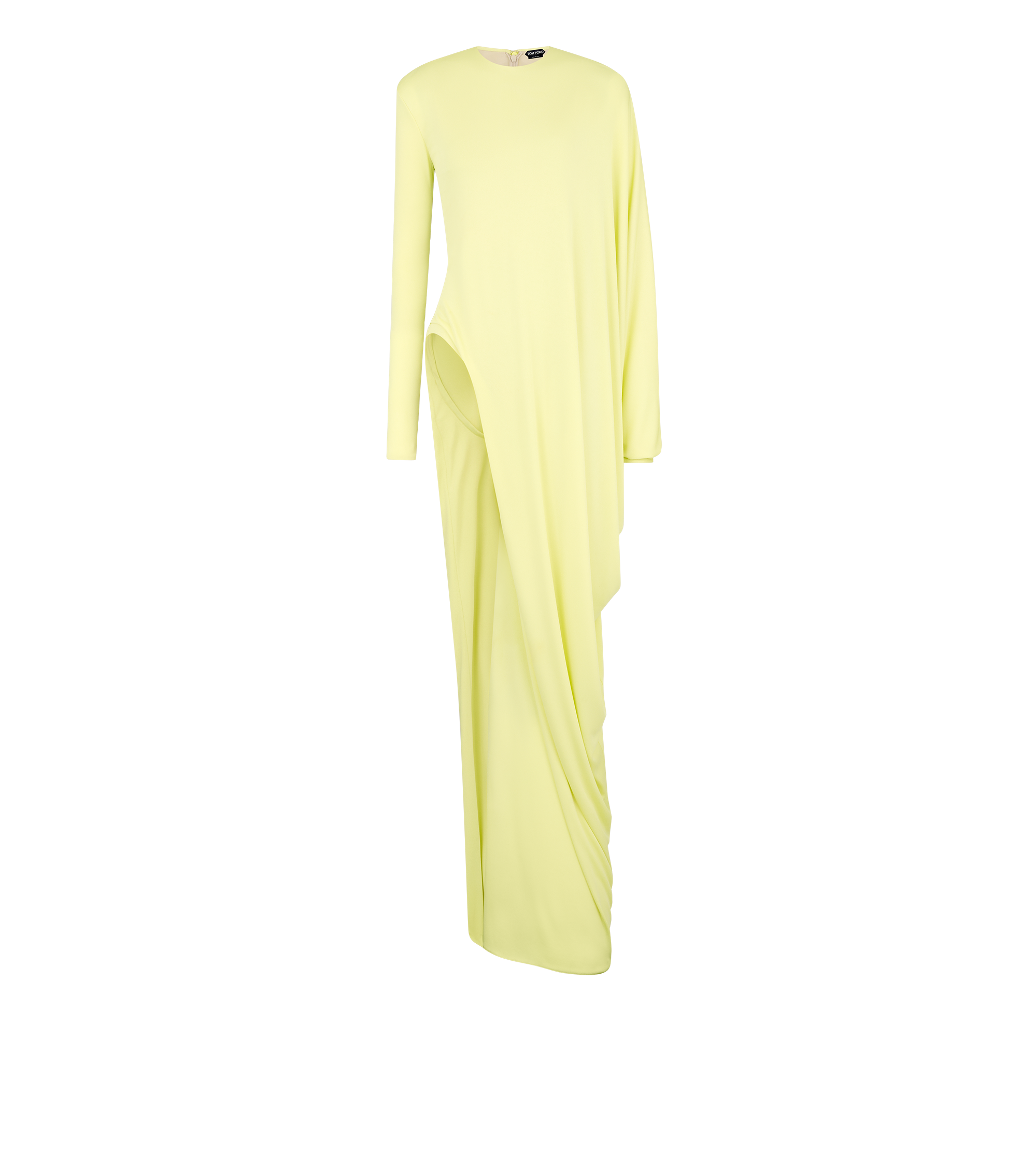 CREPE JERSEY LONG SLEEVE EVENING DRESS