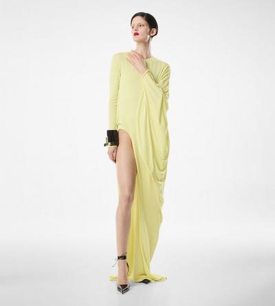 CREPE JERSEY LONG SLEEVE EVENING DRESS image number 2