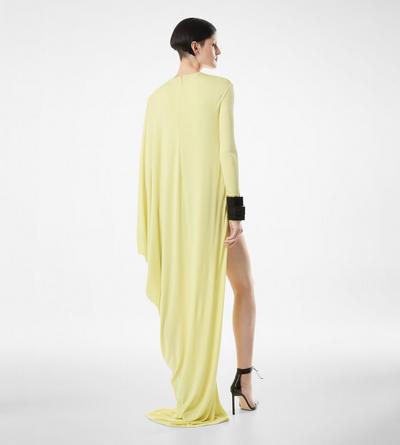 CREPE JERSEY LONG SLEEVE EVENING DRESS image number 3