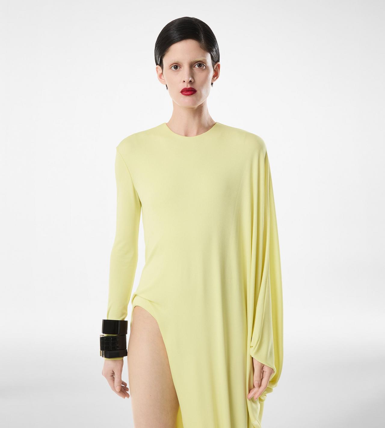 CREPE JERSEY LONG SLEEVE EVENING DRESS image number 4
