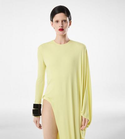CREPE JERSEY LONG SLEEVE EVENING DRESS image number 4