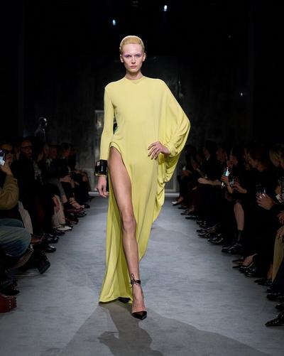CREPE JERSEY LONG SLEEVE EVENING DRESS image number 4