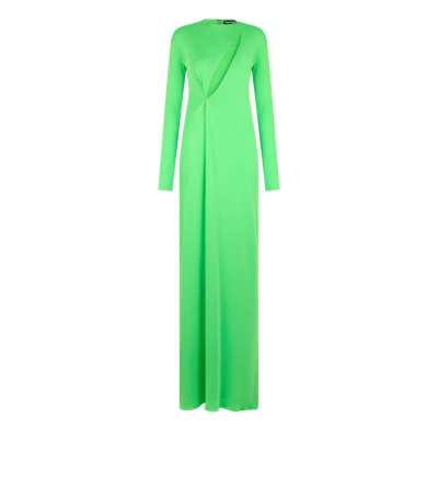 LONG SLEEVE SLASH FRONT EVENING DRESS image number 0