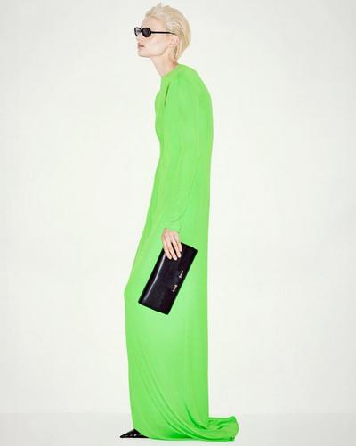 LONG SLEEVE SLASH FRONT EVENING DRESS image number 1