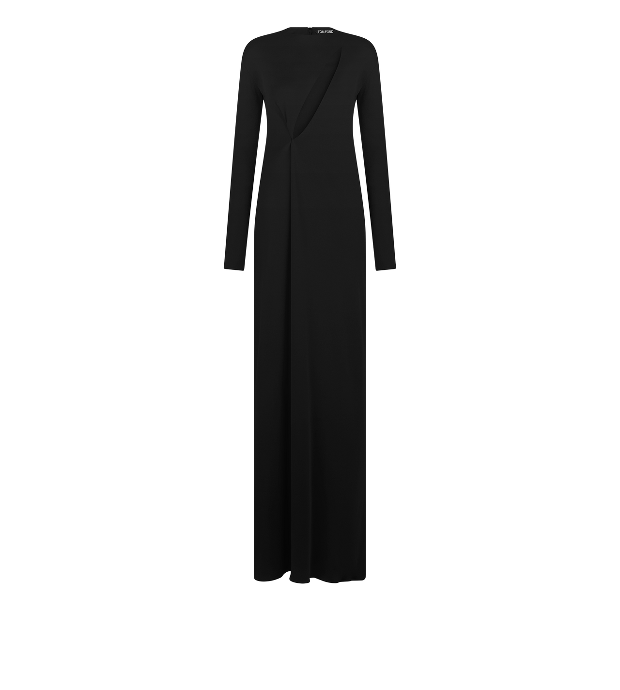 LONG SLEEVE SLASH FRONT EVENING DRESS image number 0