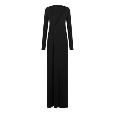 LONG SLEEVE SLASH FRONT EVENING DRESS image number 0